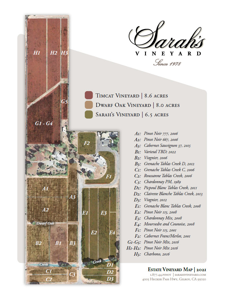 Sarah's Vineyard Estate Map 2021