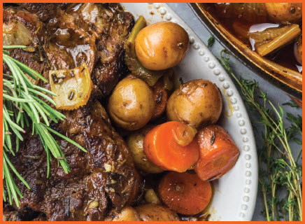 Autumn Pot Roast with roasted carrots and potatoes